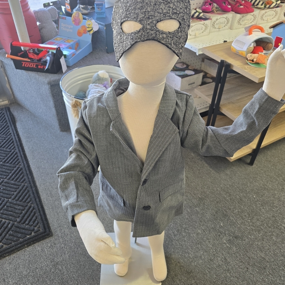 Kids Gray Costume Blazer with Mask